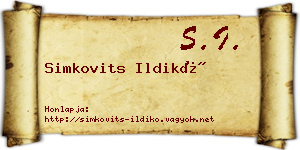 Simkovits Ildikó névjegykártya